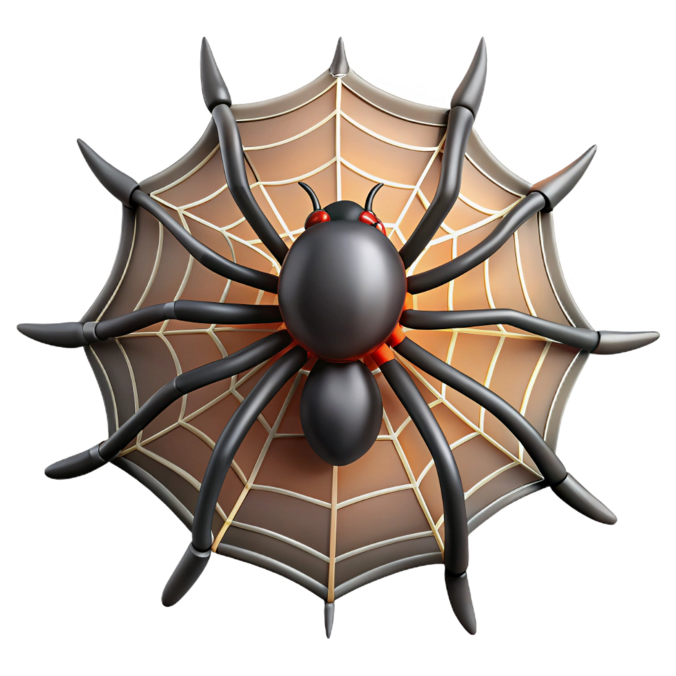alluring dreamy traditional Spider web with spider spiderweb cropped close with Transparent Background studio quality png