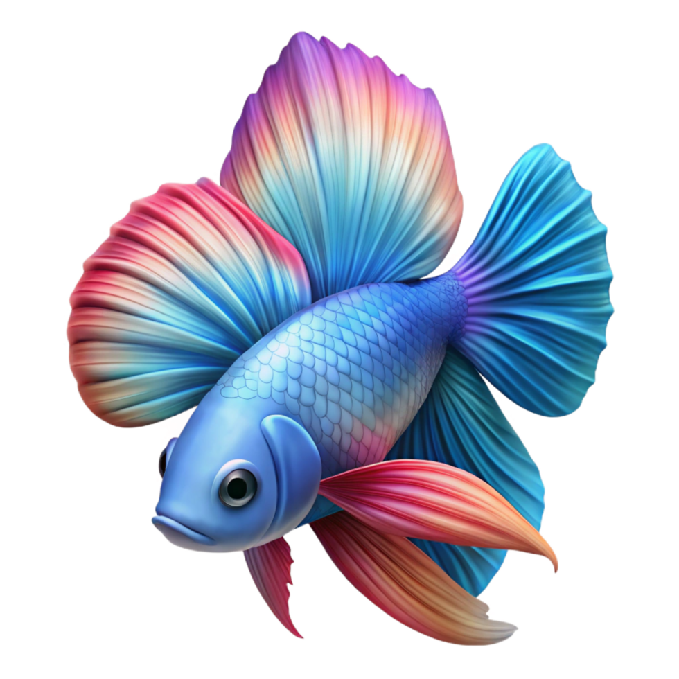 acclaimed industrial A colorful Betta fish Siamese Fighting Fish, with Transparent Background 8K png