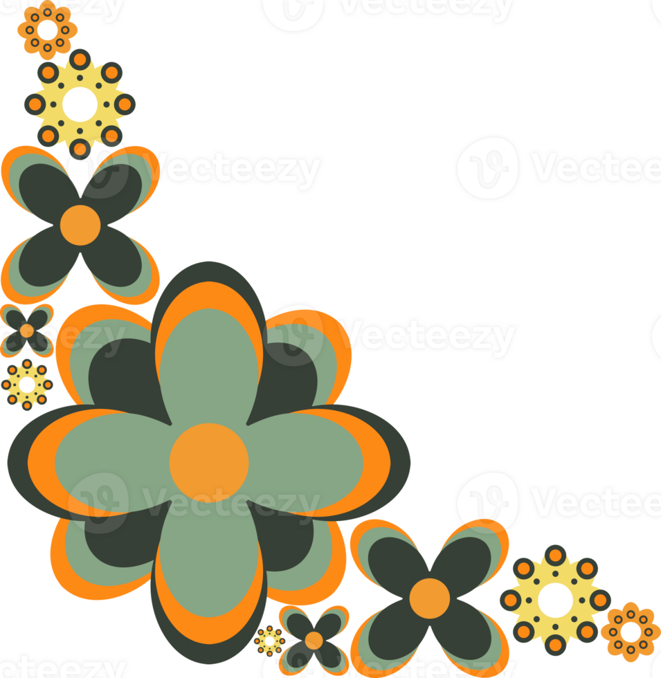 A Simple Garden of Beautiful Blooms corner png