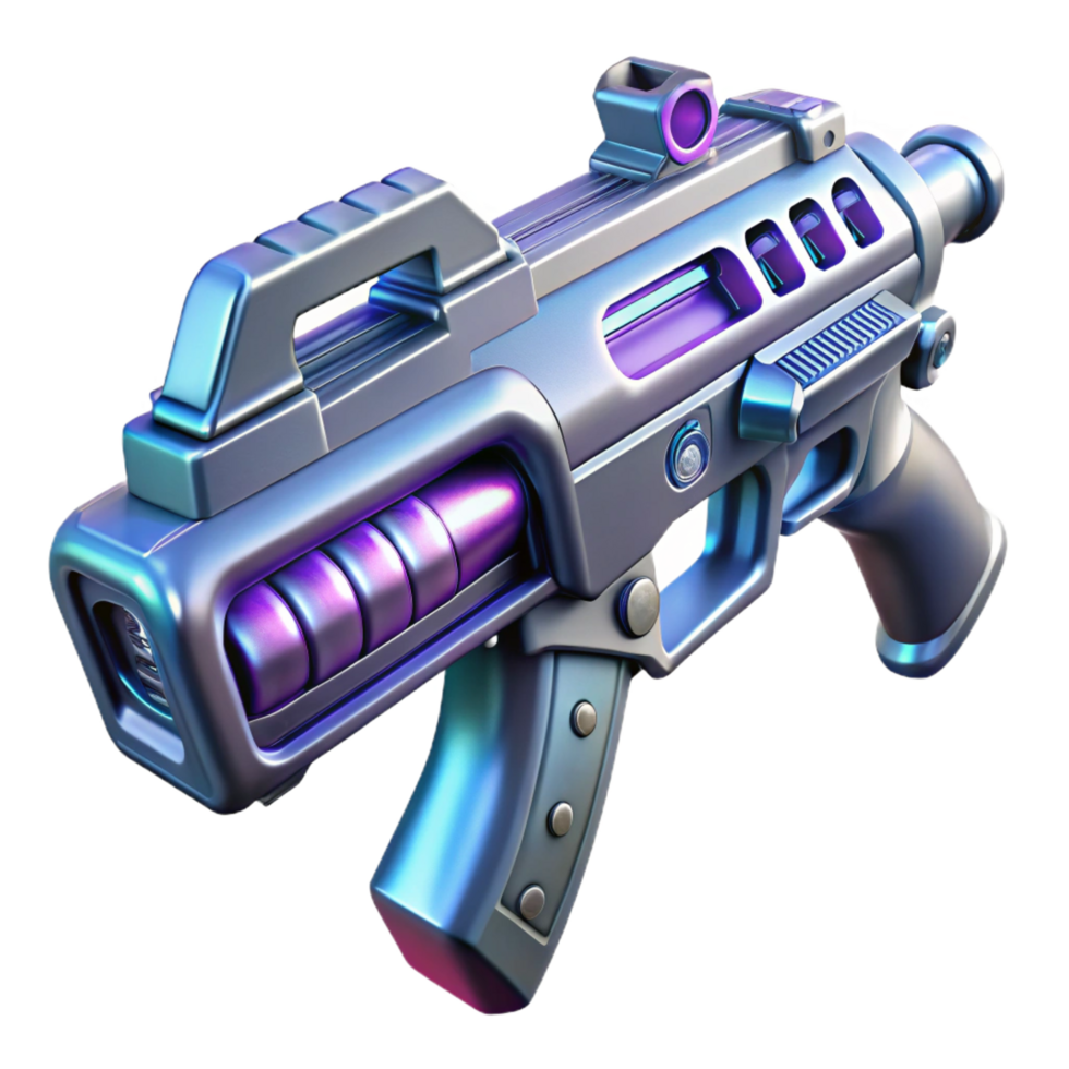 acclaimed artistic Concept art style, isolated cutout of a futuristic weapon, a plasma rifle, with intricate details with Transparent Background luxury png