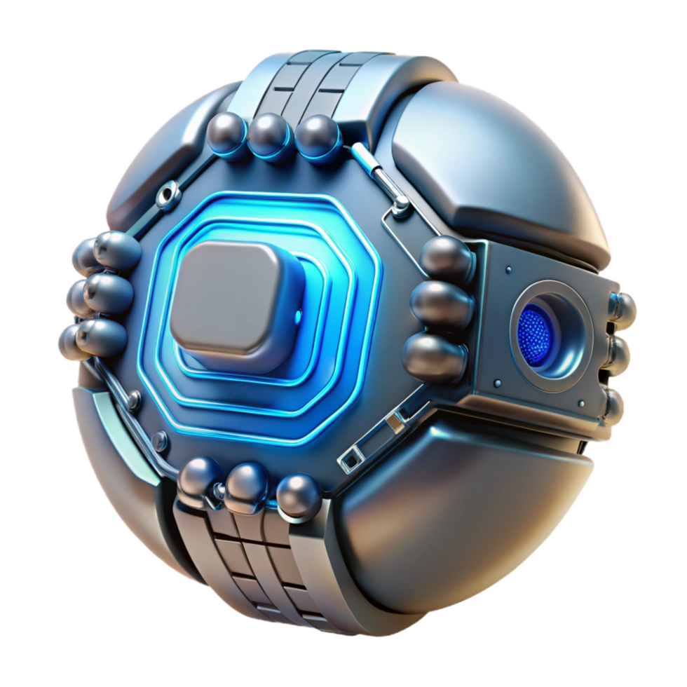 alluring reflective elegant Cybernetic implant with glowing circuitry and intricate design with Transparent Background perfect clarity png