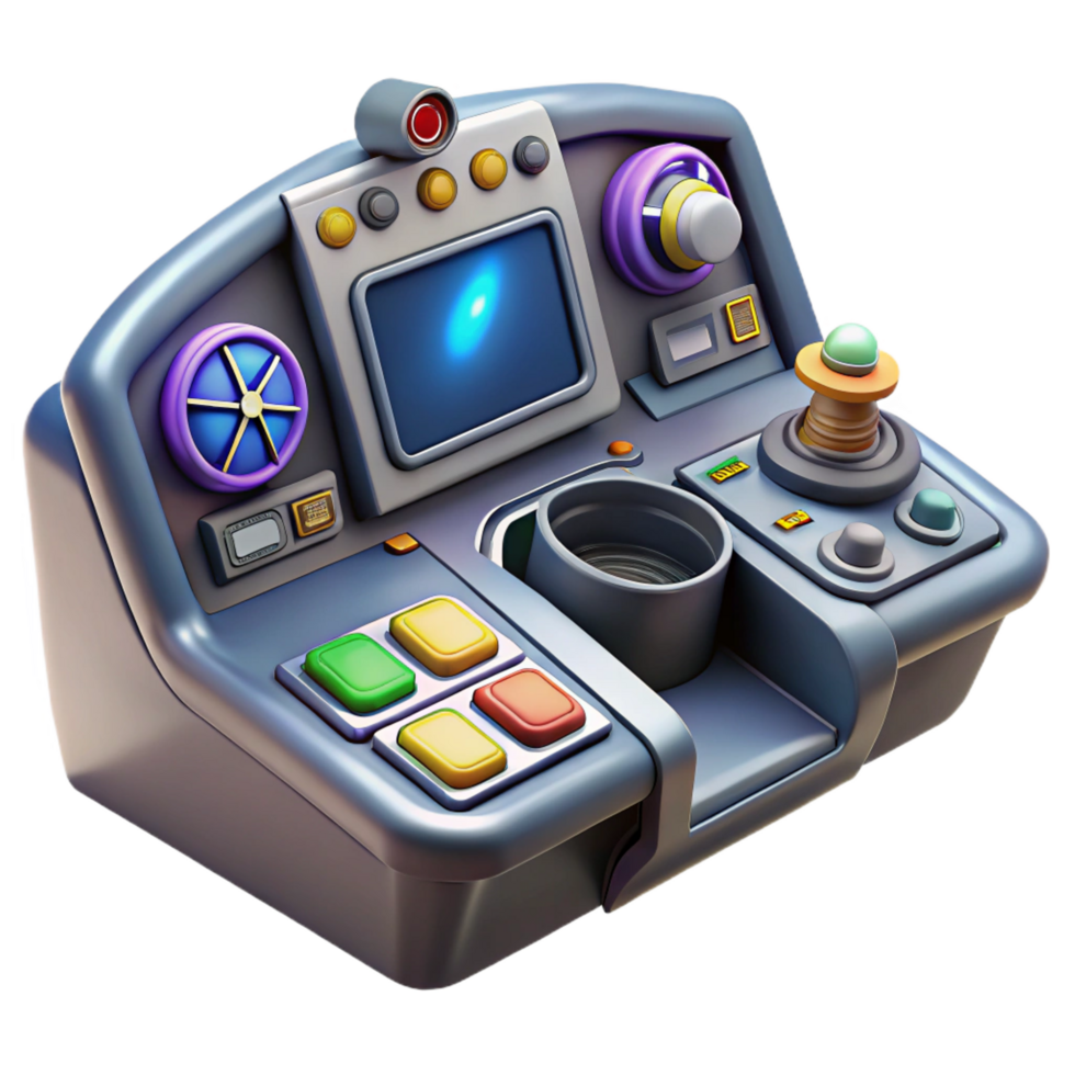 dramatic spectacular Spaceship cockpit control panel, buttons, levers, screens with Transparent Background elite png