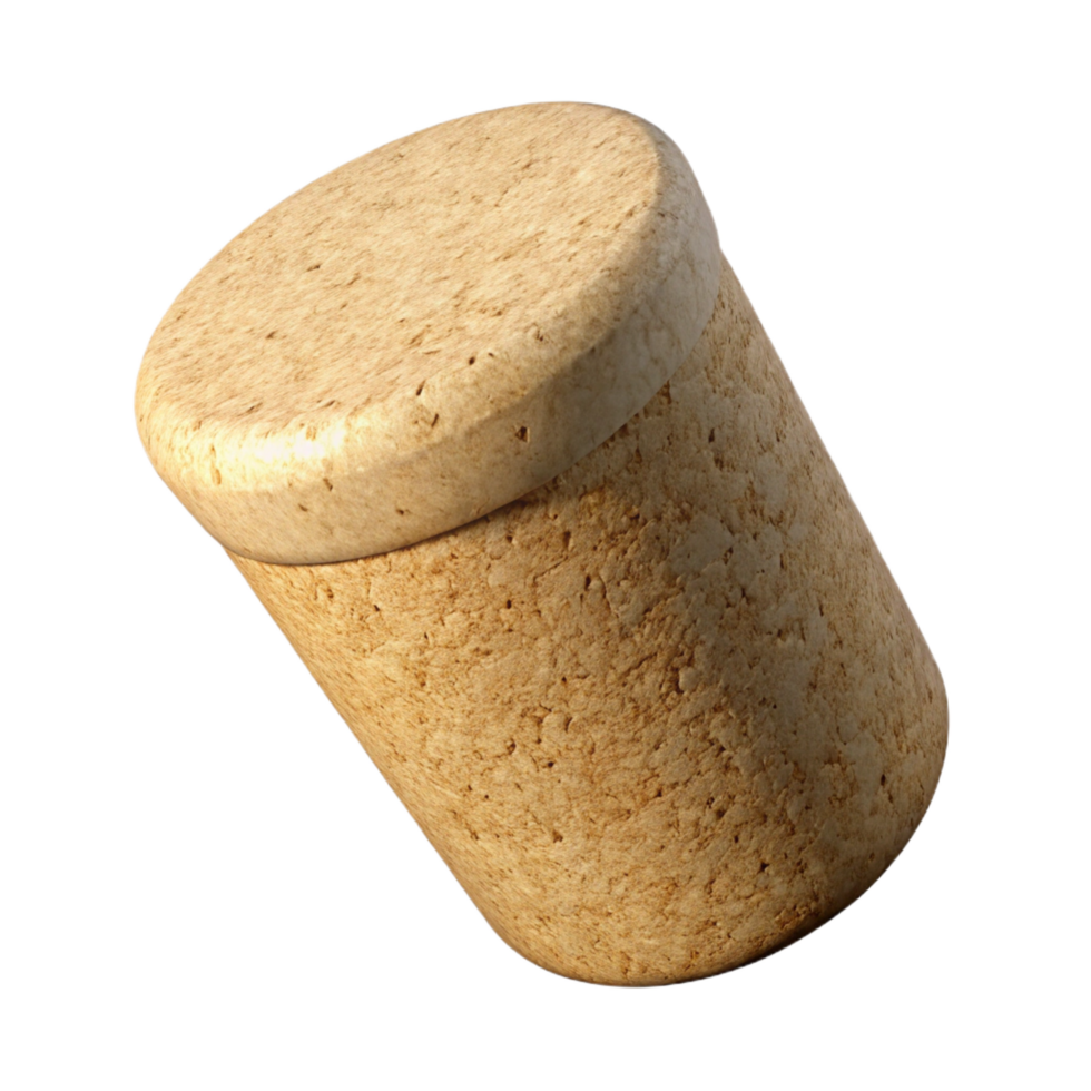 calm alluring Professional render of a single cork, hyper-specific, isolated cutout with Transparent Background high quality png