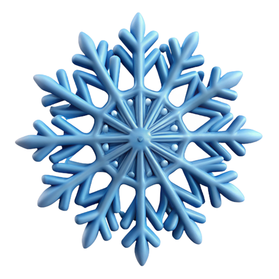 serene art deco Professional render, ultra-detailed, isolated cutout of a single, perfect snowflake, showcasing intricate crystalline structure with Transparent Background refined png