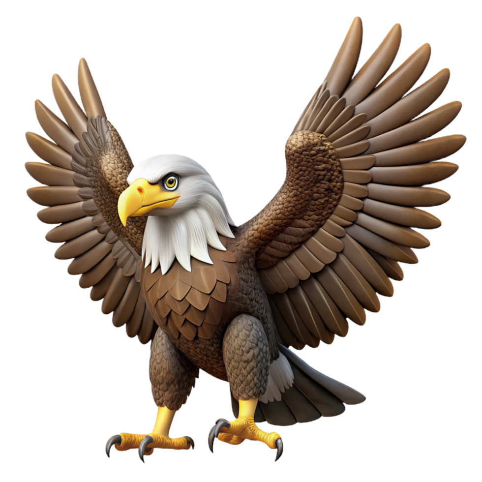 remarkable geometric A majestic Bald Eagle with wings spread, with Transparent Background genuine png