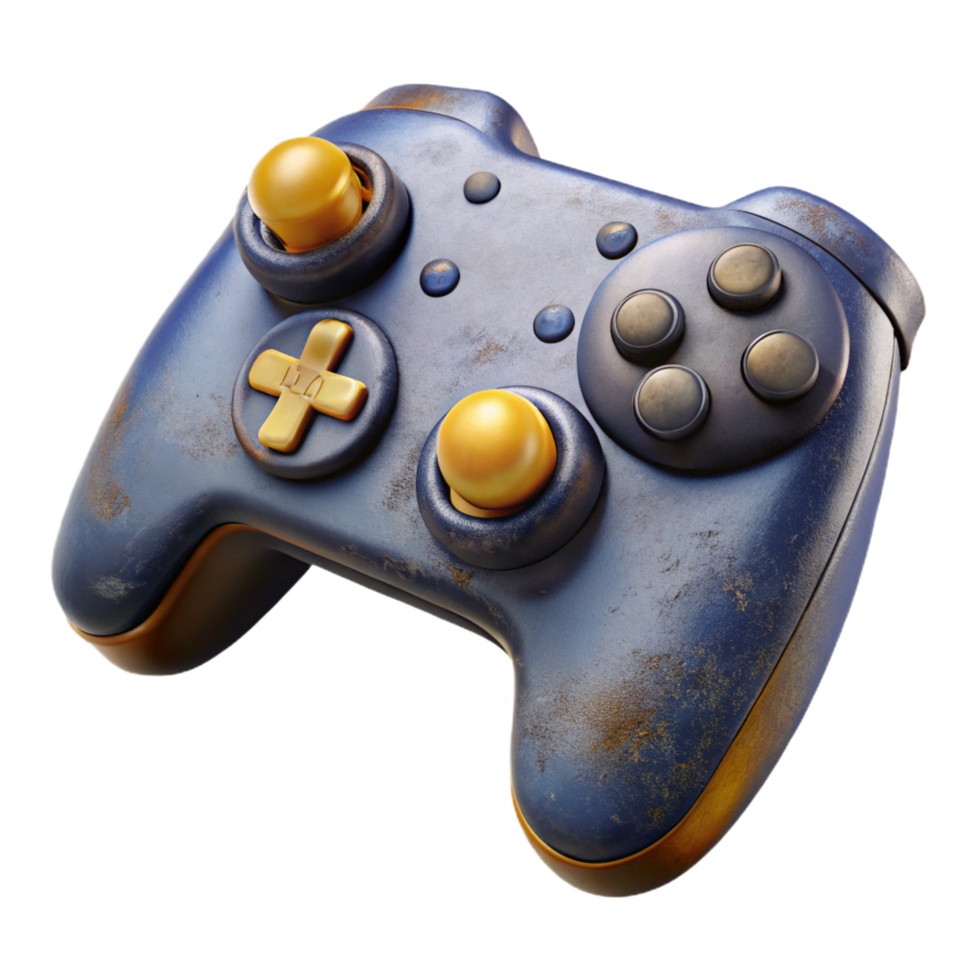 extraordinary coveted Gaming controller with worn-out buttons with Transparent Background png