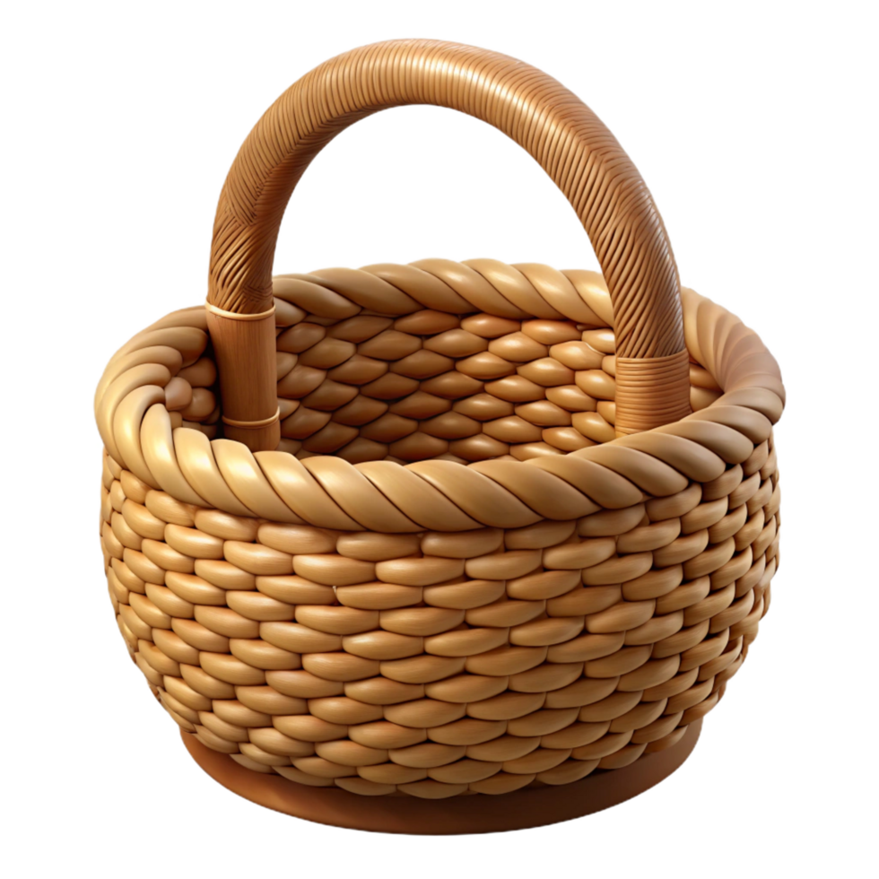 wonderful classic Photorealistic, ultra-detailed, isolated cutout, tribal woven basket, natural fibers, intricate weaving patterns with Transparent Background high quality png