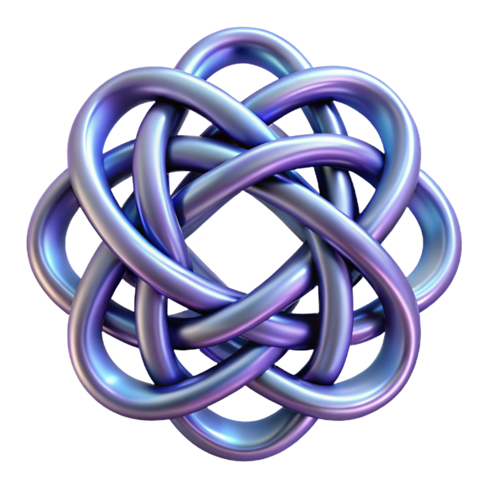 iconic tropical An intricate Celtic knot made of interwoven light trails with Transparent Background 4K png