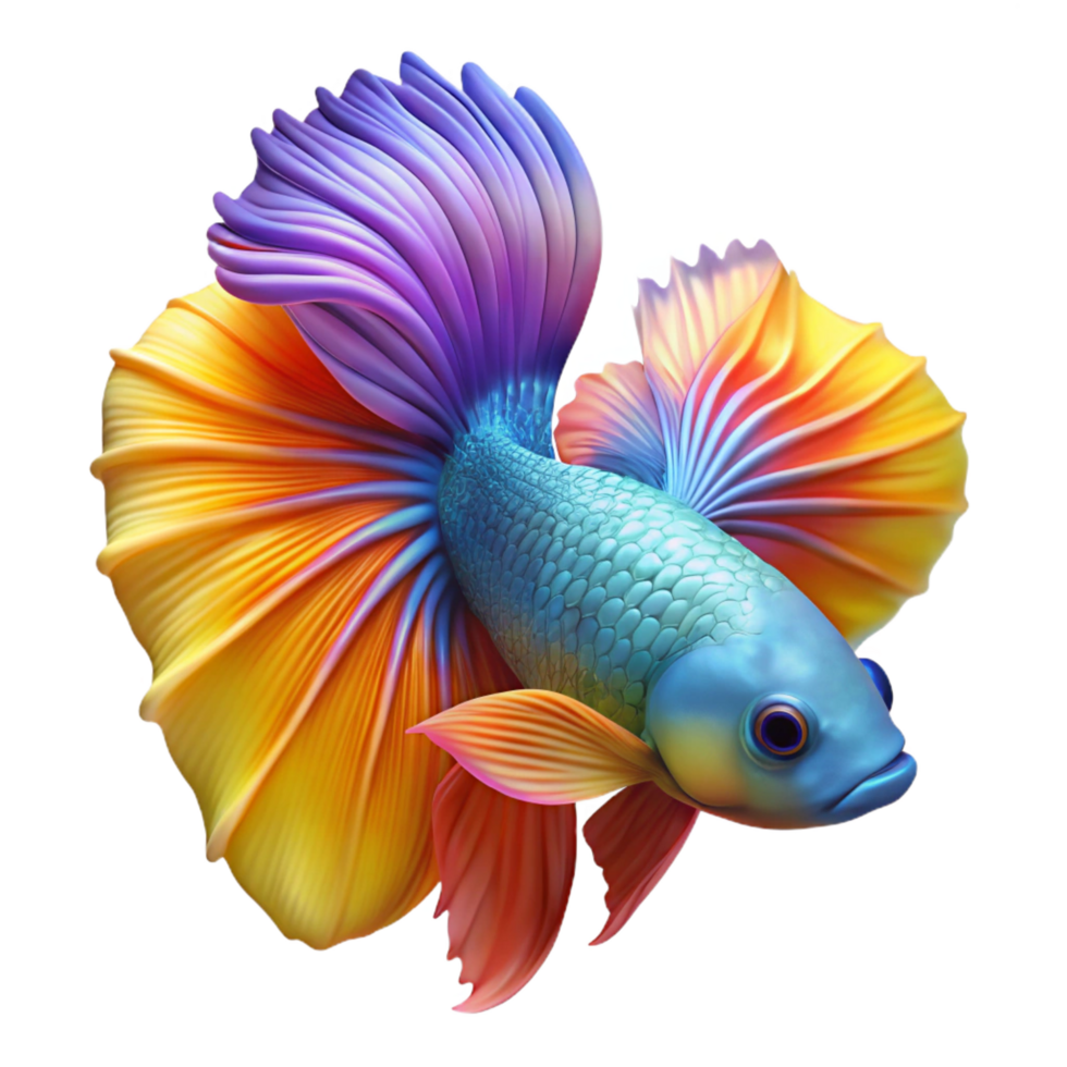 vibrant mysterious nordic A colorful Betta fish Siamese Fighting Fish, with Transparent Background premium png