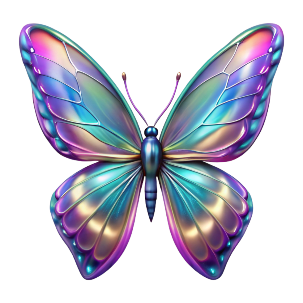 serene art deco Photorealistic, isolated cutout of a hyper-specific, single, iridescent cosmic butterfly, wings adorned with celestial patterns with Transparent Background genuine png