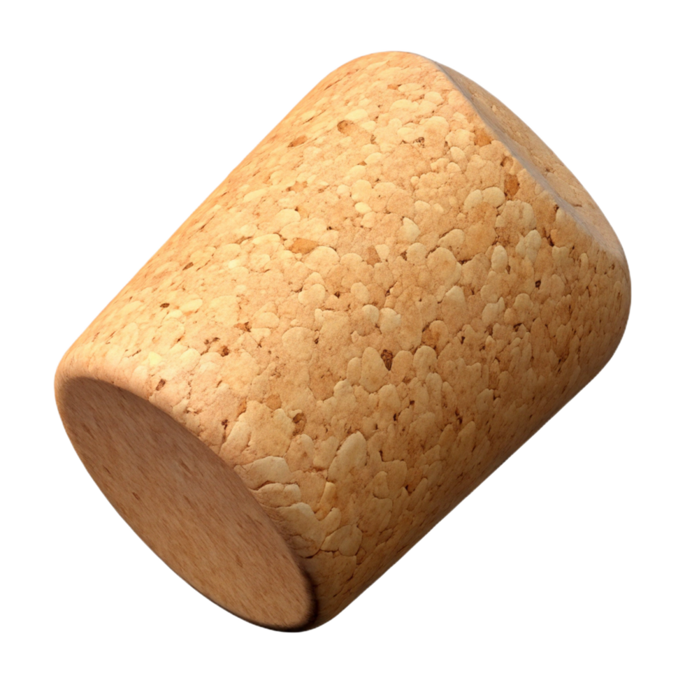 ethereal dramatic Professional render of a single cork, hyper-specific, isolated cutout with Transparent Background high quality png