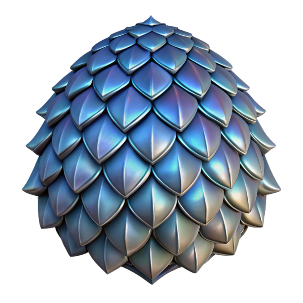 reflective mesmerizing Dragon scales, textured and shimmering with Transparent Background high quality png