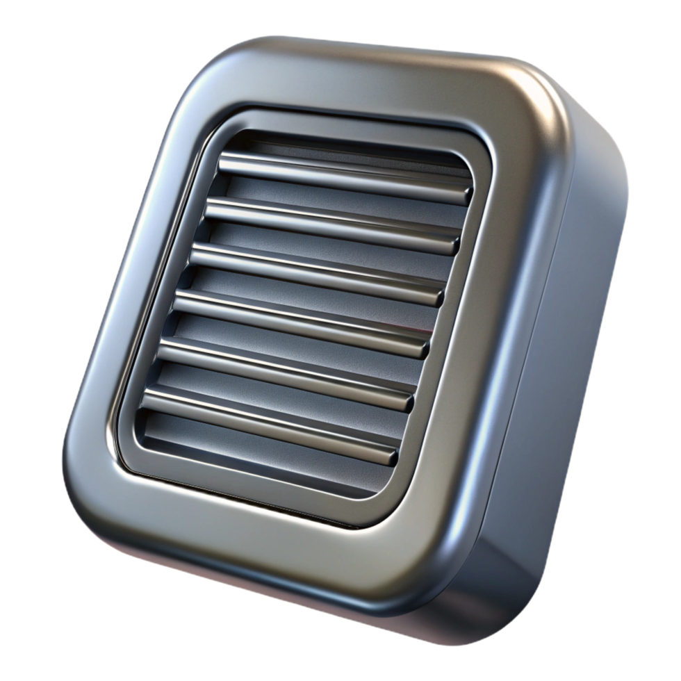 stunning dynamic nordic Metal ventilation grille, with Transparent Background studio quality png