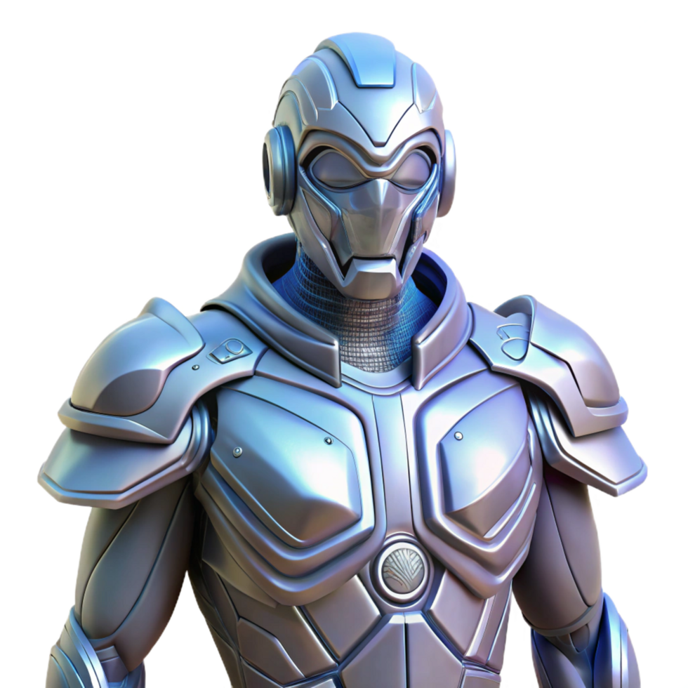 dramatic striking Cybernetic armor plating with intricate design with Transparent Background ultra HD png