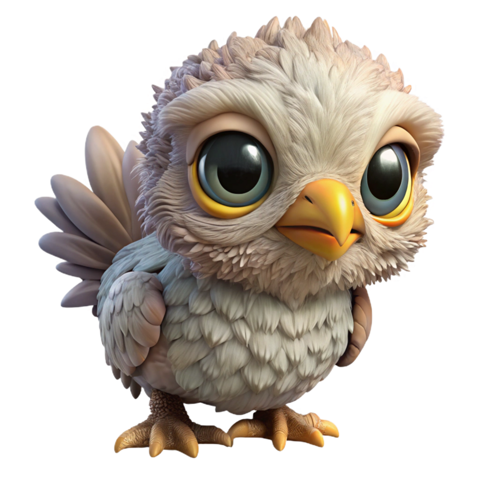 exemplary bohemian A majestic griffin chick, fluffy down, large eyes with Transparent Background high quality png