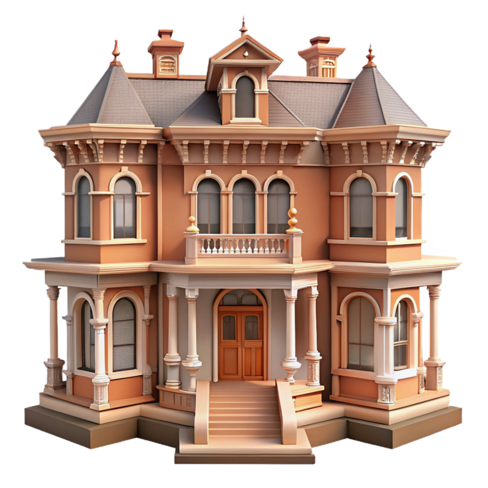 unforgettable rustic Victorian townhouse facade detail, with Transparent Background 4K png