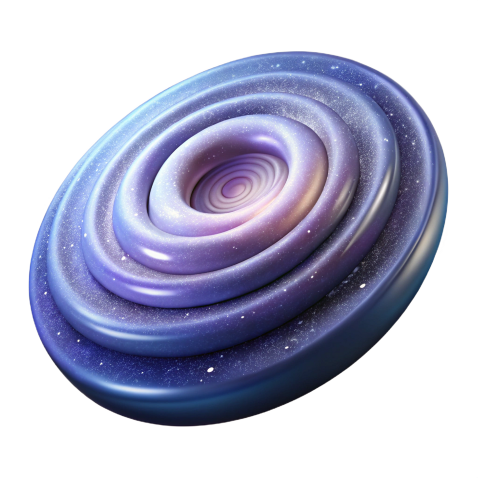 inspired artistic Photorealistic, ultra-detailed professional render of a single, spiral galaxy, swirling arms, central bulge with Transparent Background 8K png
