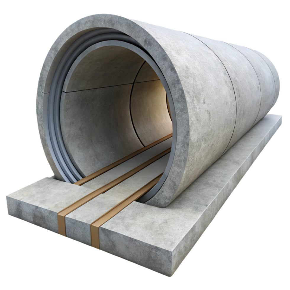 joyful vibrant Tunnel concrete lining section with Transparent Background high resolution png