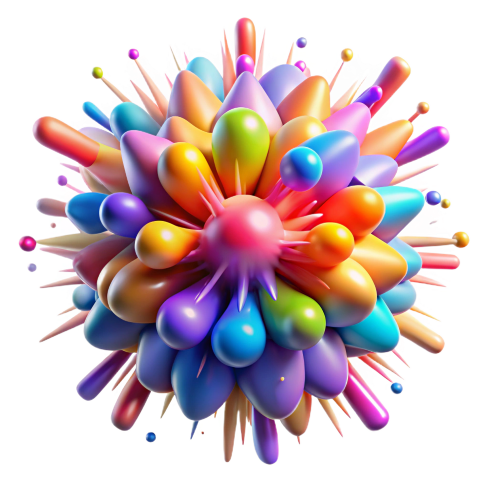 extraordinary abstract A dynamic explosion of particles, colorful and energetic with Transparent Background impeccable png