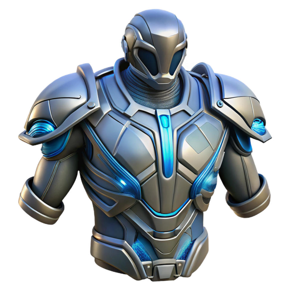 dramatic exceptional Cybernetic armor plating with intricate design with Transparent Background png