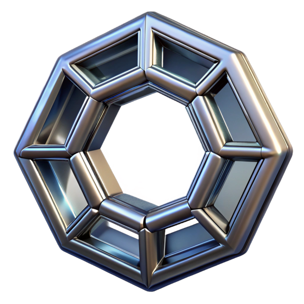 impressive organic Concept art style rendering of a futuristic, metallic, isolated window frame with intricate hexagonal patterns with Transparent Background professional png
