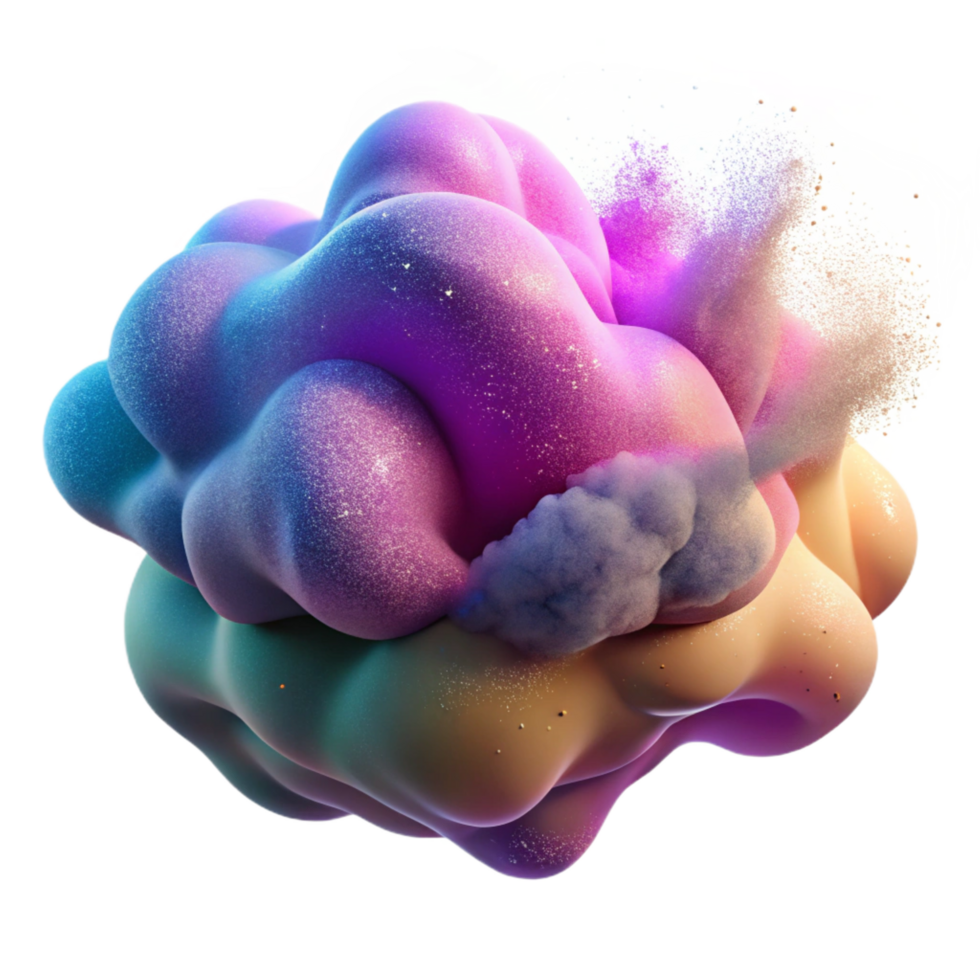 calm dazzling A dynamic, swirling cloud of colorful dust particles with Transparent Background authentic png
