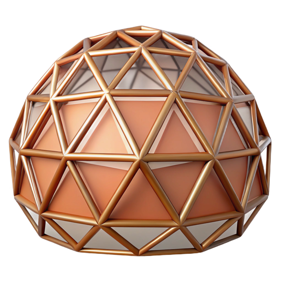 extraordinary sought-after Dome geodesic structure framework, with Transparent Background png