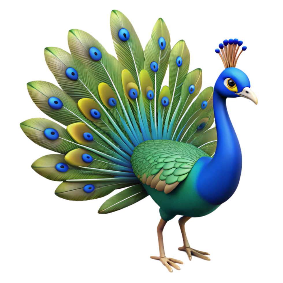exquisite dynamic industrial A strutting peacock, tail feathers fully displayed with Transparent Background elite png