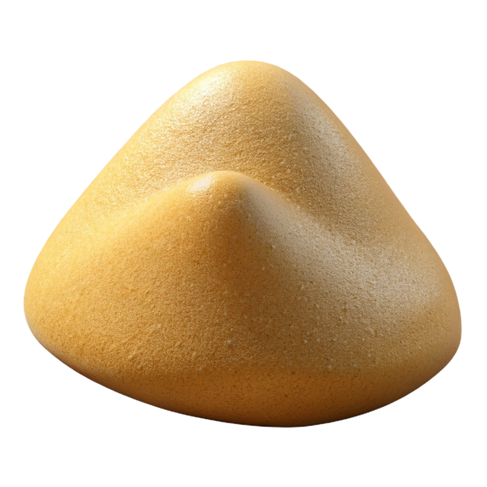 captivating coveted Hyper-specific, photorealistic render of an isolated, single, grain of sand with microscopic surface details with Transparent Background png