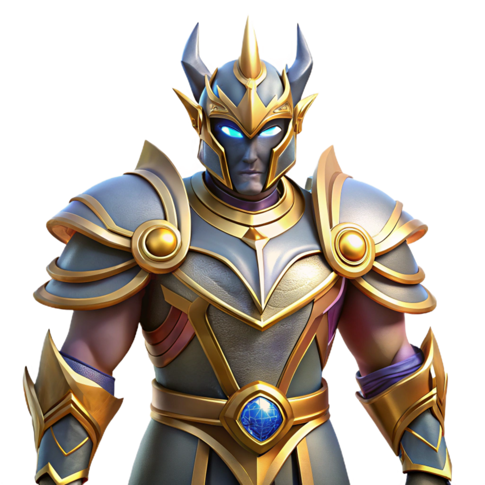 intense glorious Mythical Armor, full suit of armor, legendary hero, with Transparent Background original png
