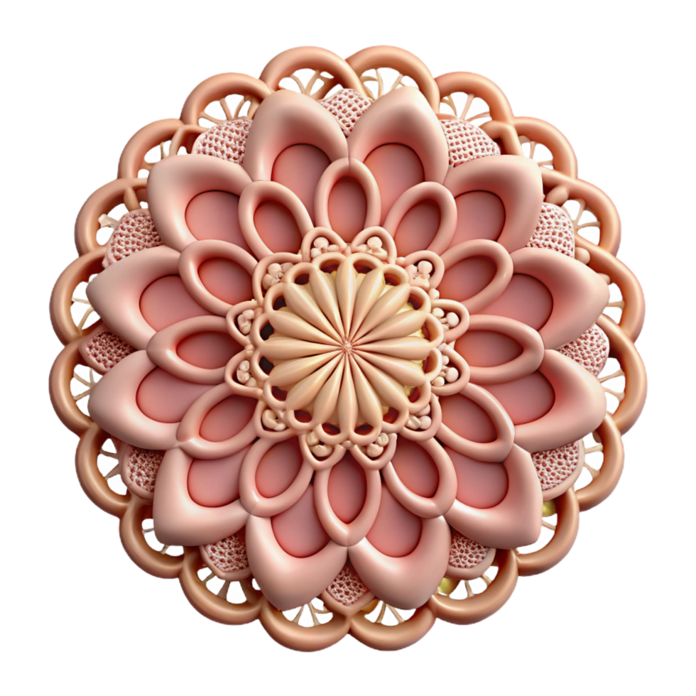 pristine signature Concept art style, isolated cutout of a vintage lace doily with intricate patterns with Transparent Background png