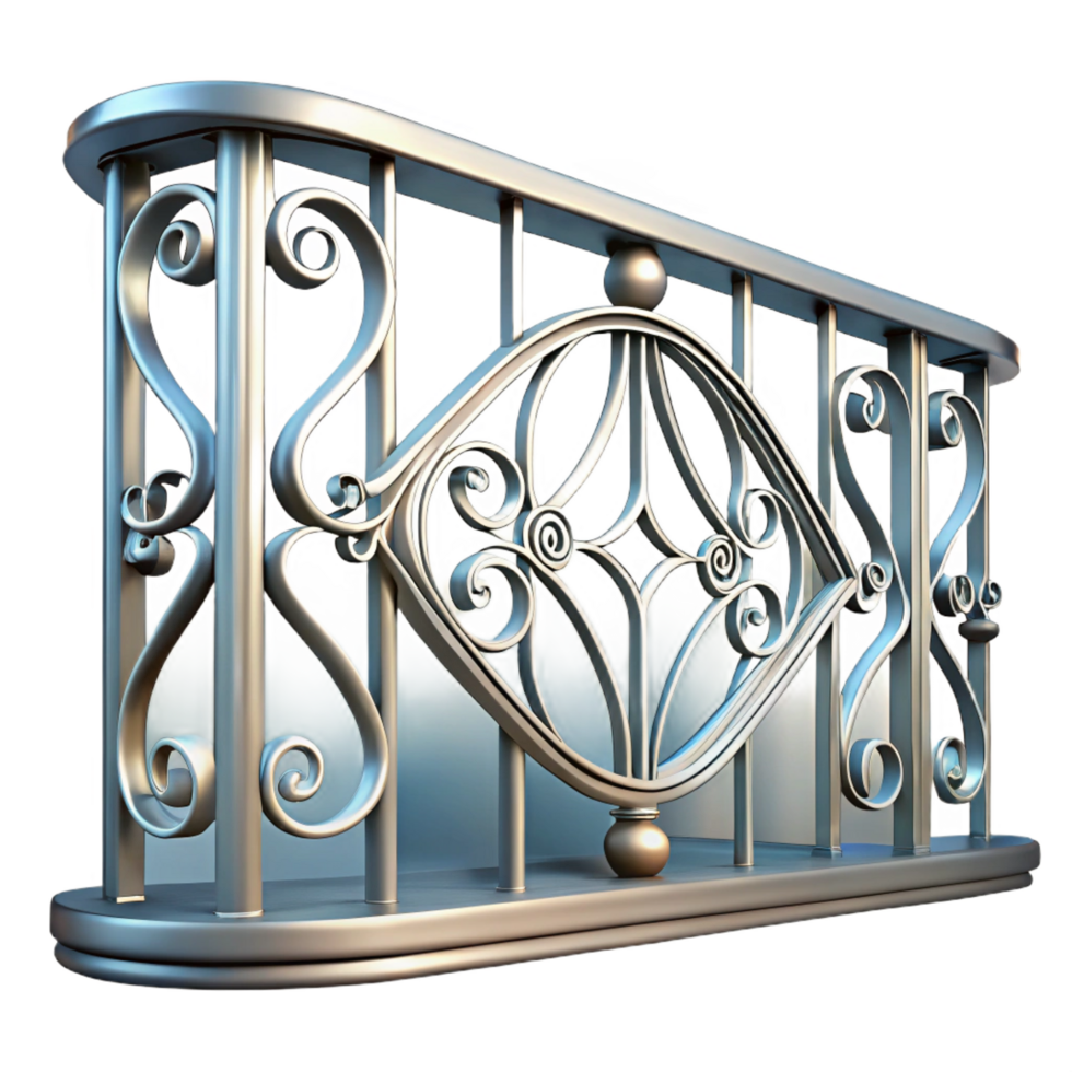 unparalleled artistic Balcony railing intricate metalwork, with Transparent Background elite png