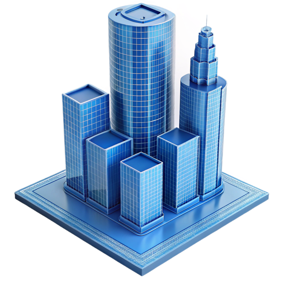 dramatic romantic coastal Skyscraper blueprint architectural drawing with Transparent Background artisan png