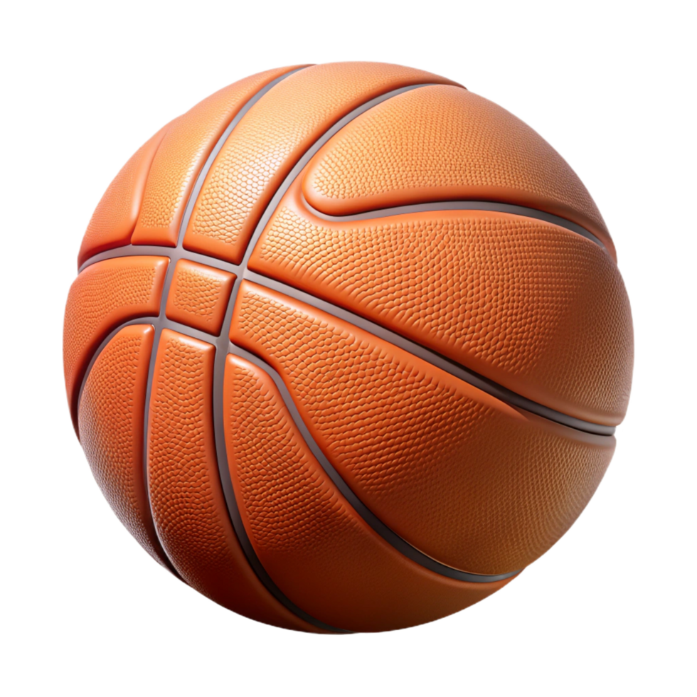 hypnotic memorable Hyper-specific professional render of a basketball with realistic texture and detailed stitching with Transparent Background png