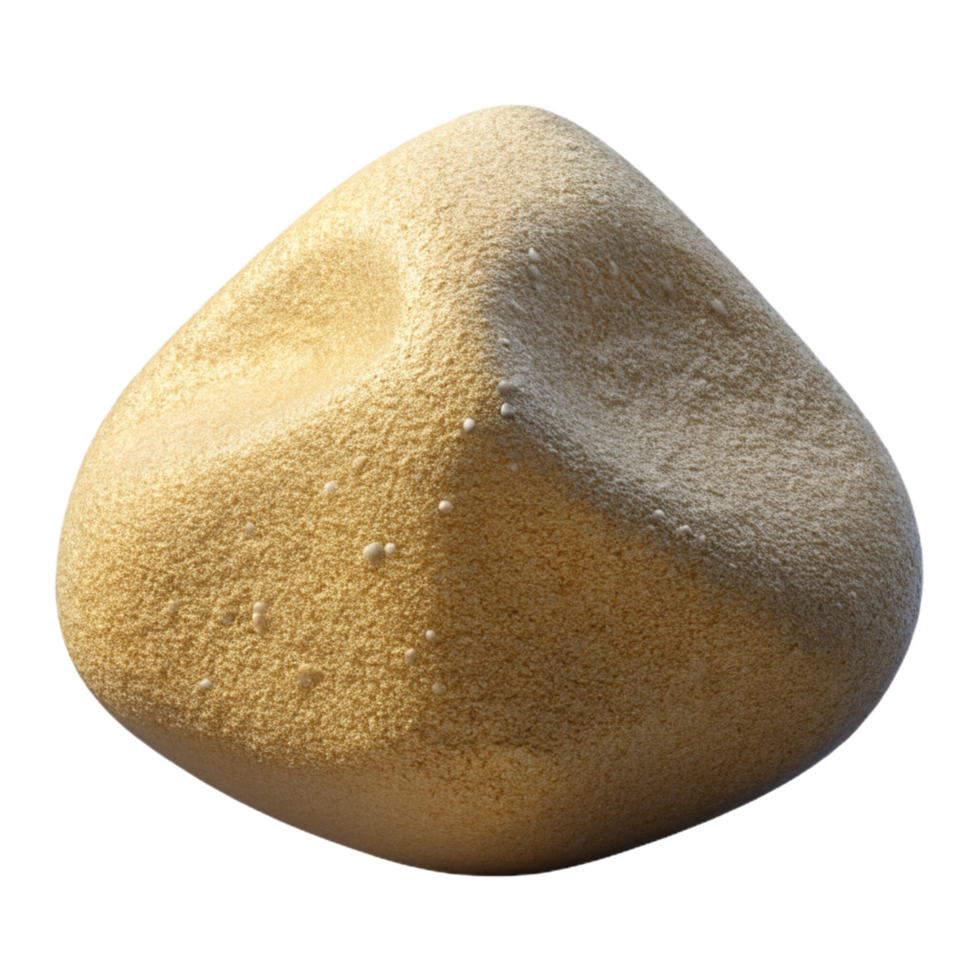 romantic radiant Photorealistic, hyper-specific professional render of a single, isolated, single grain of sand with microscopic detail with Transparent Background precision png
