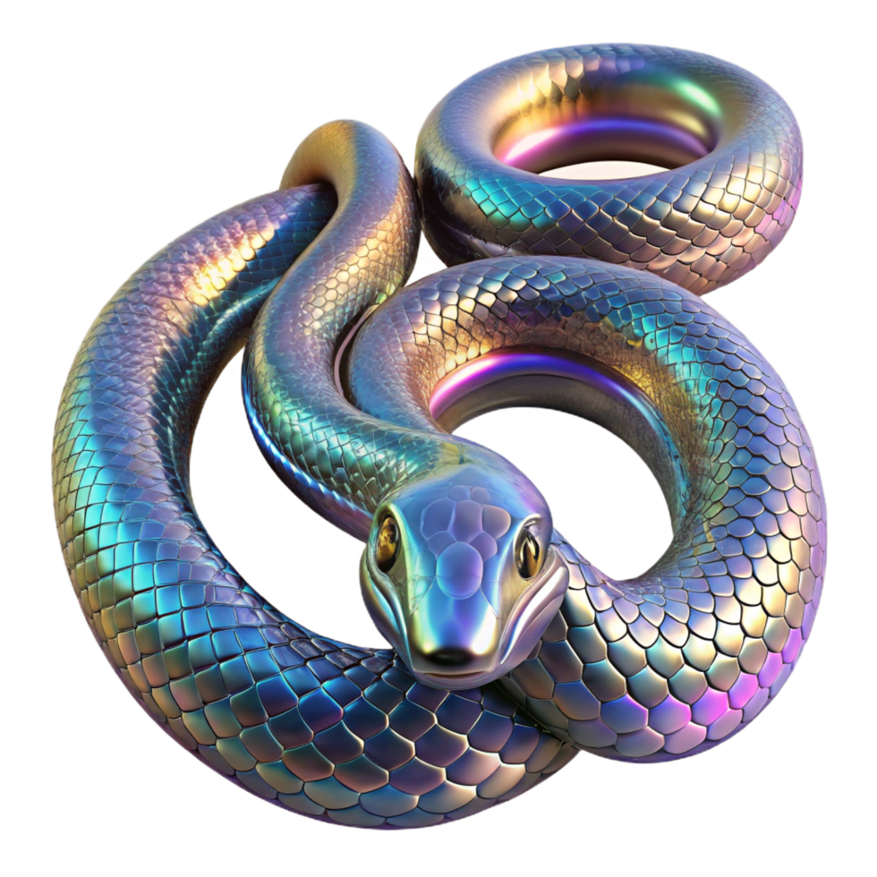 spectacular rustic Hyper-specific photorealistic biomechanical snake scale, iridescent surface, metallic edges, intricate texture, isolated cutout with Transparent Background studio quality png