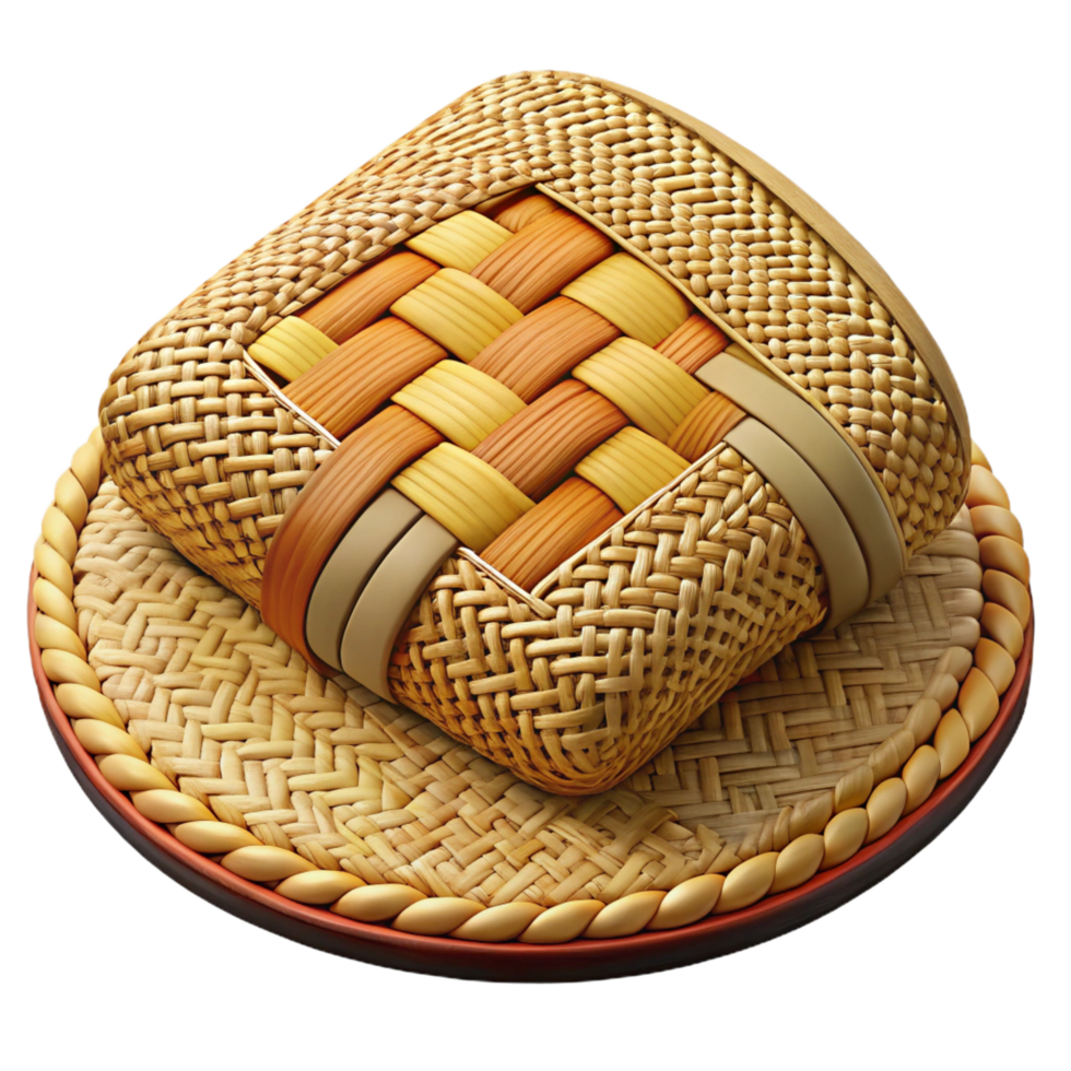 dazzling reflective tropical Ultra-detailed, photorealistic isolated cutout of a tribal woven mat with geometric patterns with Transparent Background high resolution png