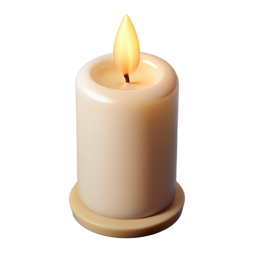beautiful dramatic modern Photorealistic, isolated cutout of a single unlit white candle, ultra-detailed with Transparent Background 8K png
