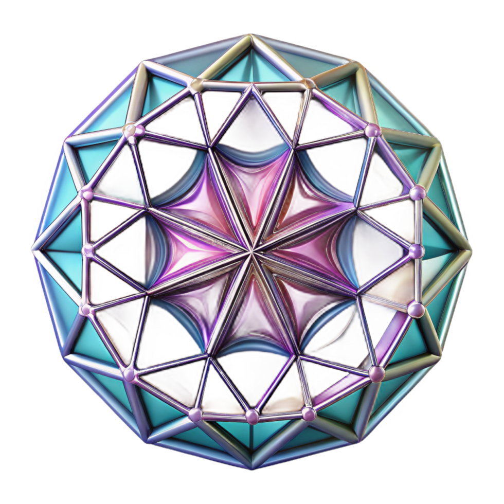 picturesque mysterious classic An abstract, geometric pattern resembling stained glass with Transparent Background luxury png