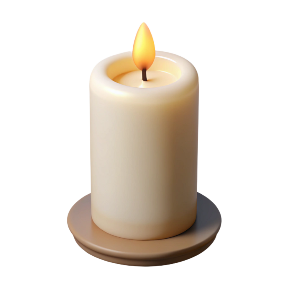 ethereal mesmerizing Photorealistic, isolated cutout of a single unlit white candle, ultra-detailed with Transparent Background gallery standard png