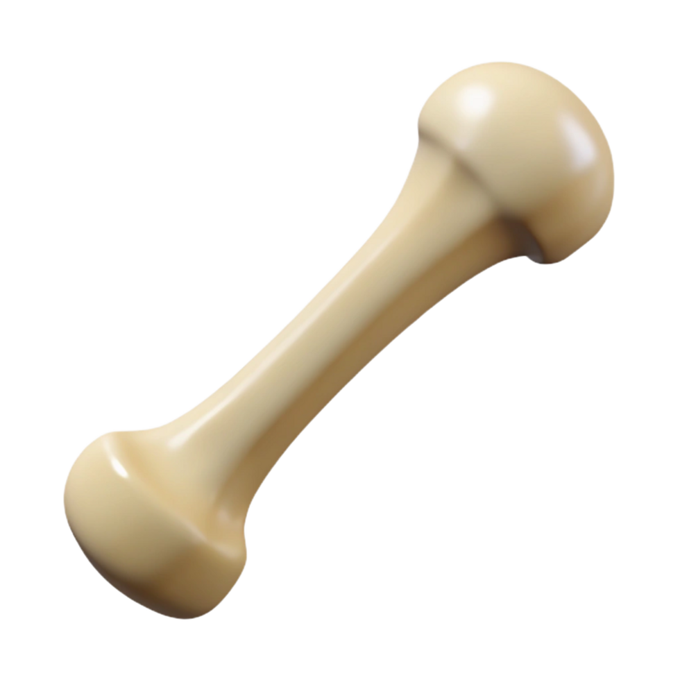 beautiful signature Ultra-detailed, photorealistic render of a single bone, human femur, isolated cutout with Transparent Background png