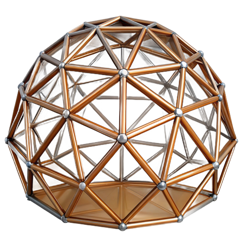 dazzling intense gothic Dome geodesic structure framework, with Transparent Background crisp png