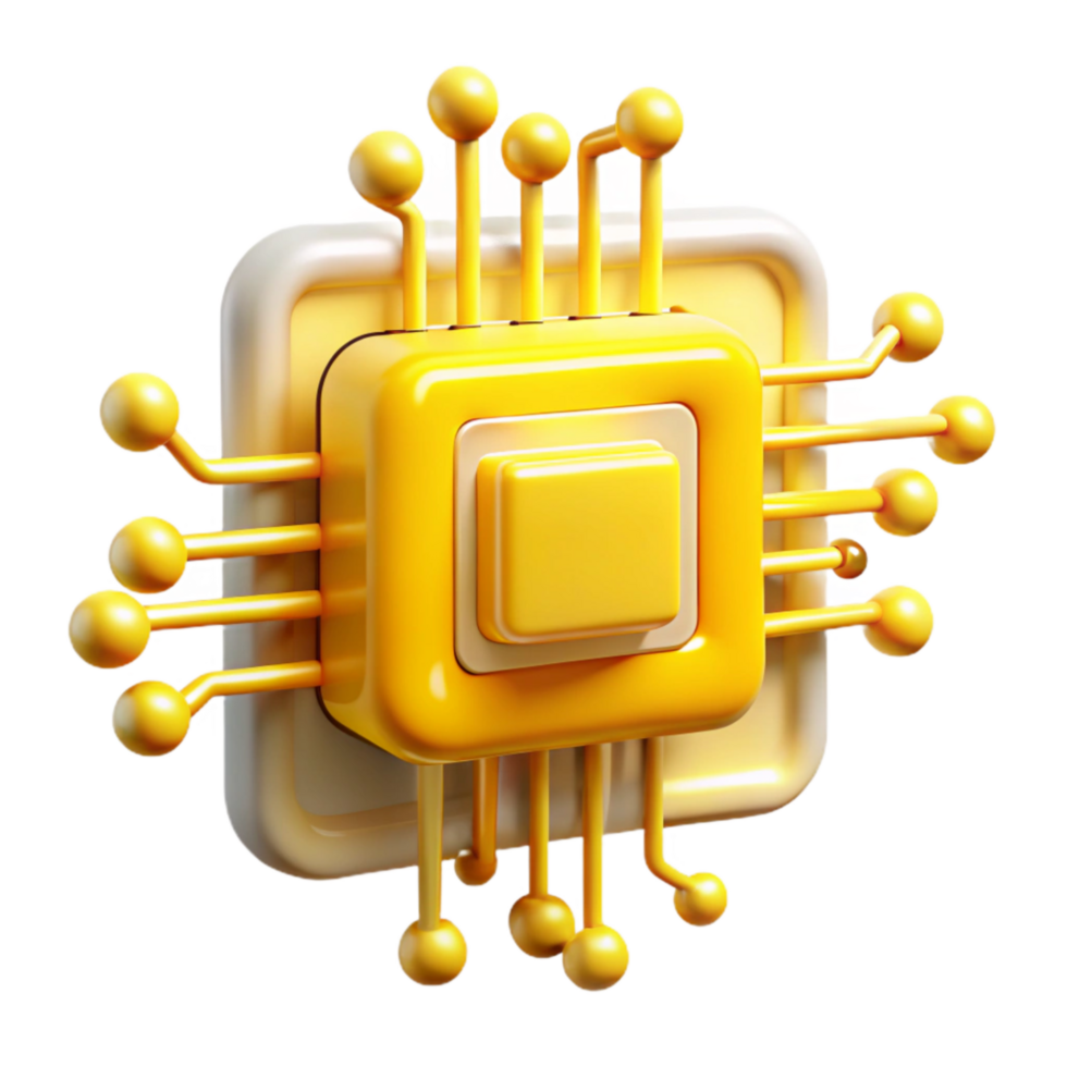 magnificent vintage Abstract Circuitry Isolated with Yellow Energy Stream authentic png