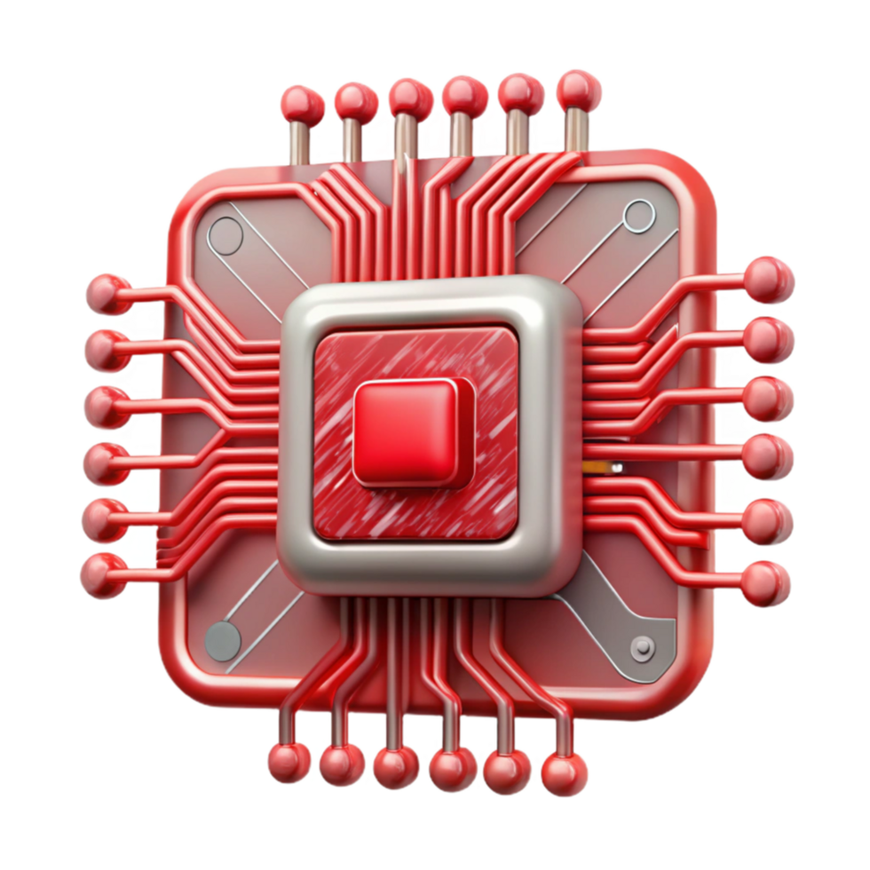 stunning modern Abstract Circuitry Cutout with Red Energy Lines png