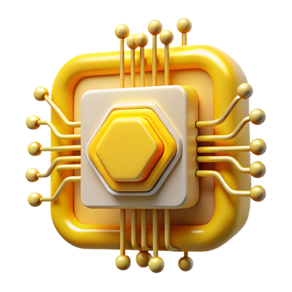 elegant minimalist Abstract Circuitry Isolated with Yellow Energy Stream high quality png