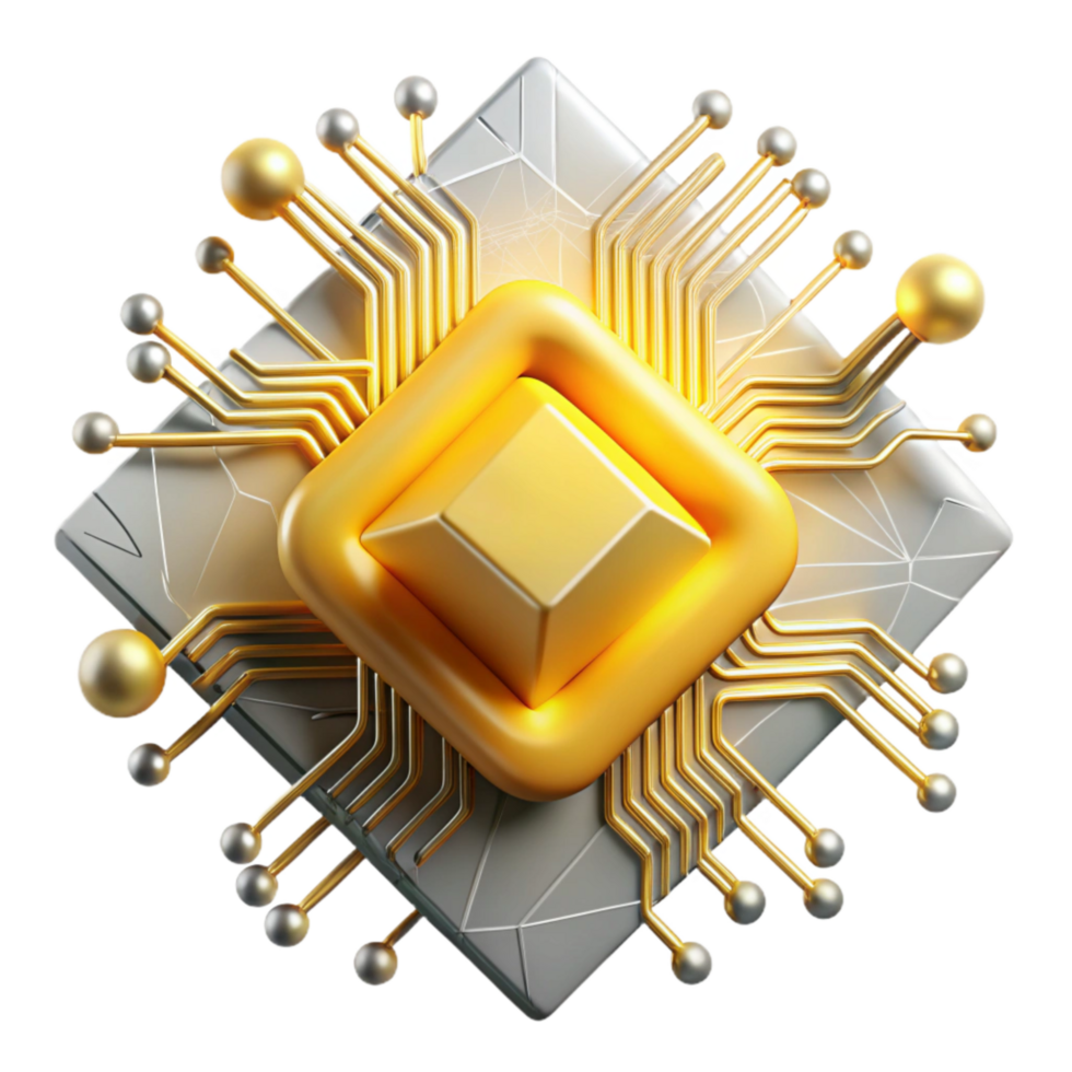 beautiful vintage Abstract Circuitry Isolated with Yellow Energy Stream exclusive png