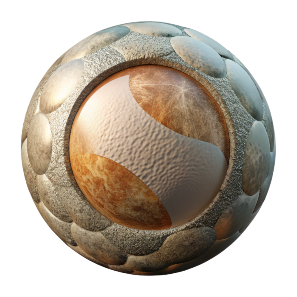 beautiful contemporary Abstract Circular Shape with Textured Surface Transparent Background high quality png