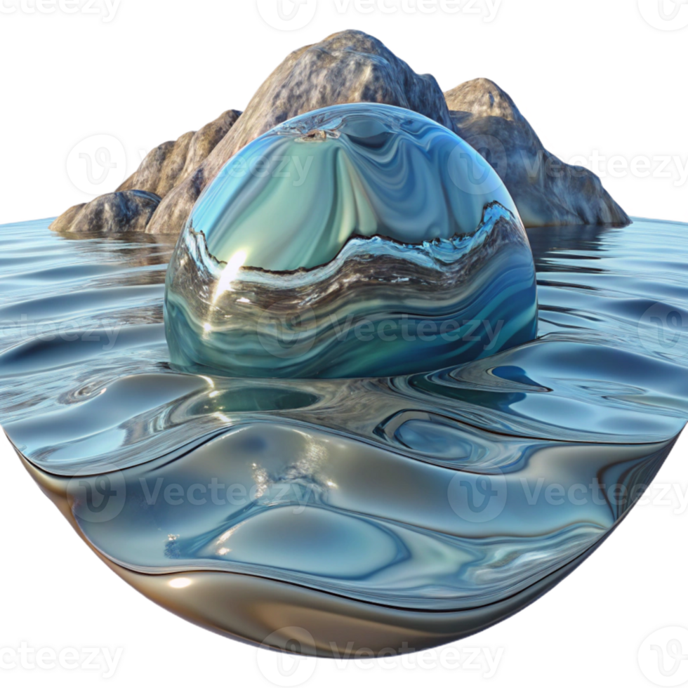 beautiful minimalist Abstract Distorted Reflection in Water Ripples Transparent Background professional png