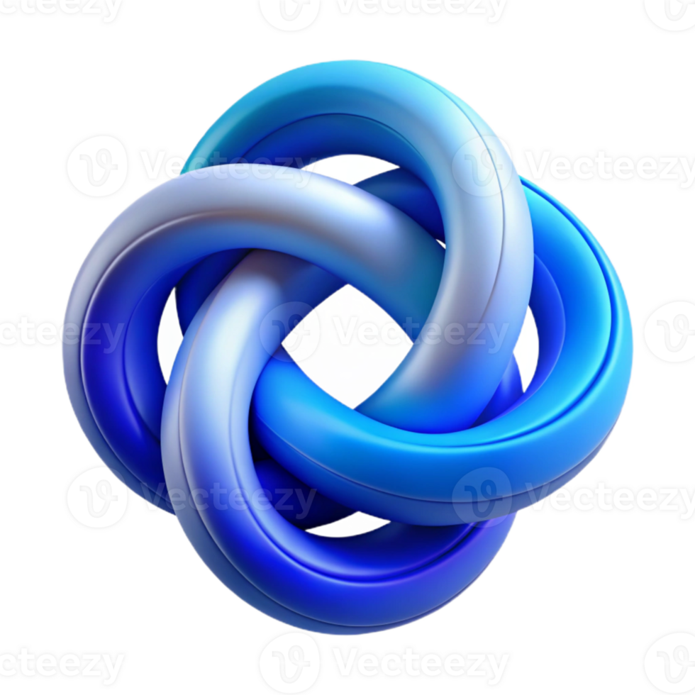 magnificent creative Abstract Intertwined Circles Blue Gradient Transparent Background original png