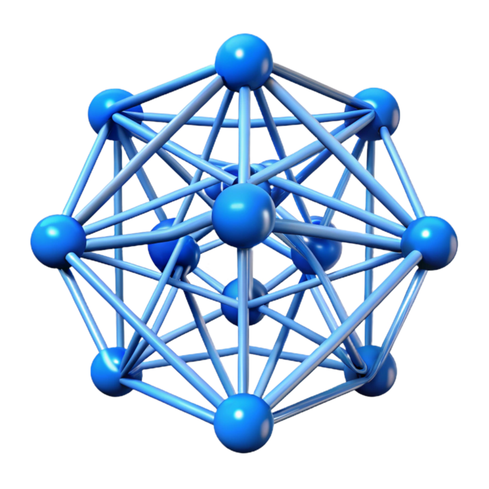 magnificent artistic Abstract Network of Lines Blue Hue Isolated high quality png